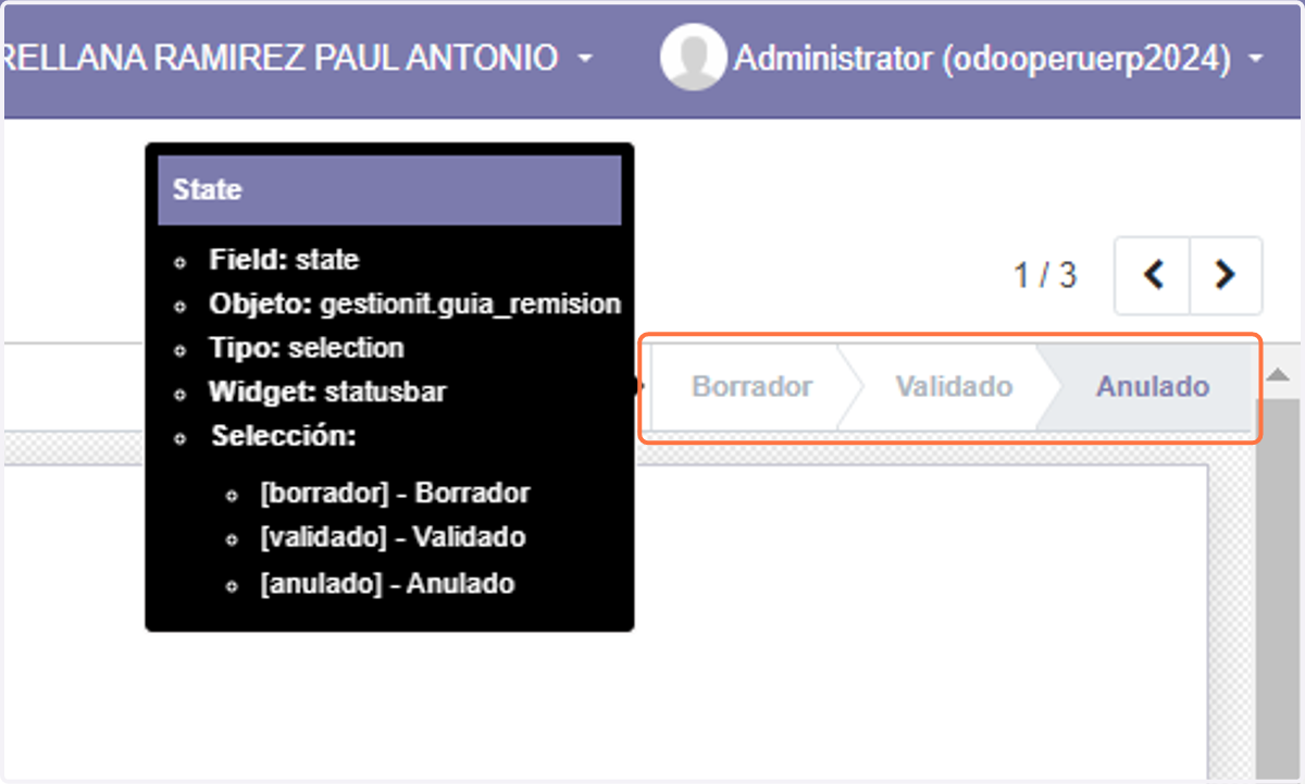 Ahora aparece con estado interno Anulado.