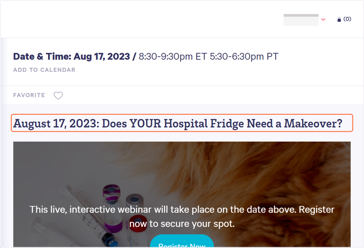 Locate the webinar you wish to register for
