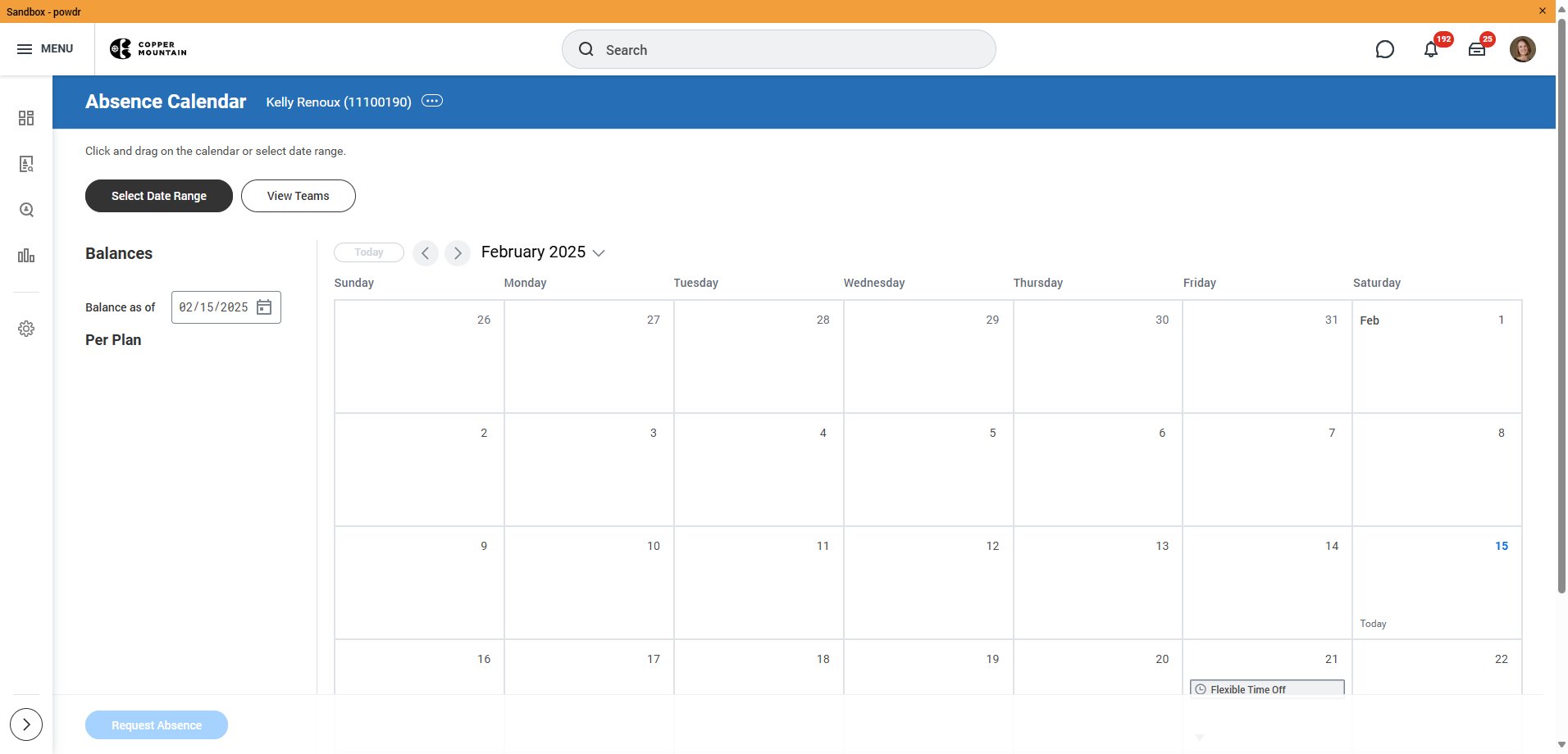 Click on Select Date Range
