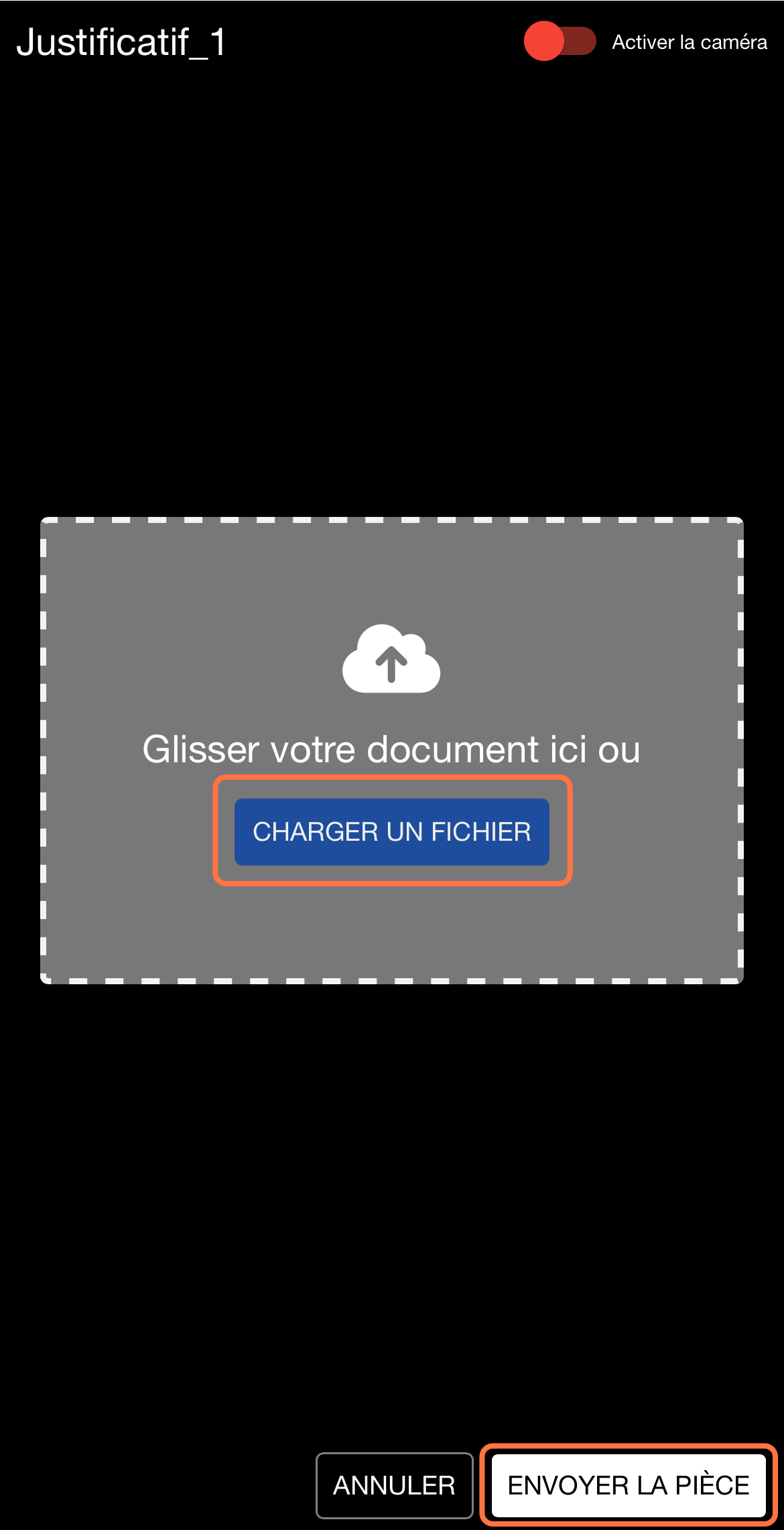 Si vous faites la déclaration depuis votre mobile, vous pouvez directement prendre une photo de votre arrêt maladie
