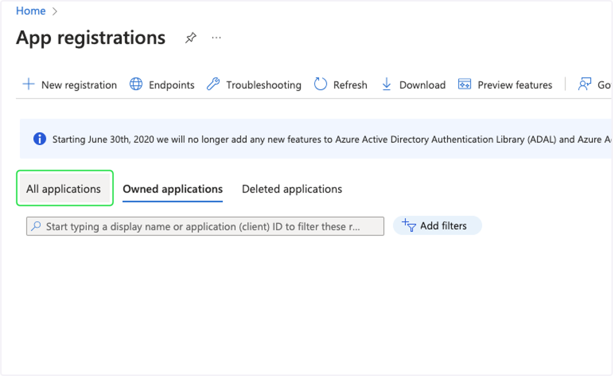 Click on All applications