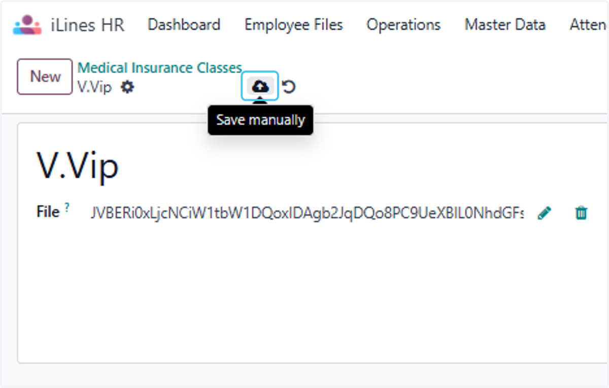 Click on Save manually