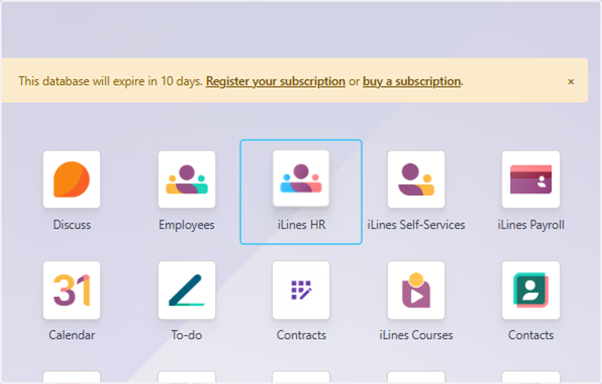 Click on iLines HR