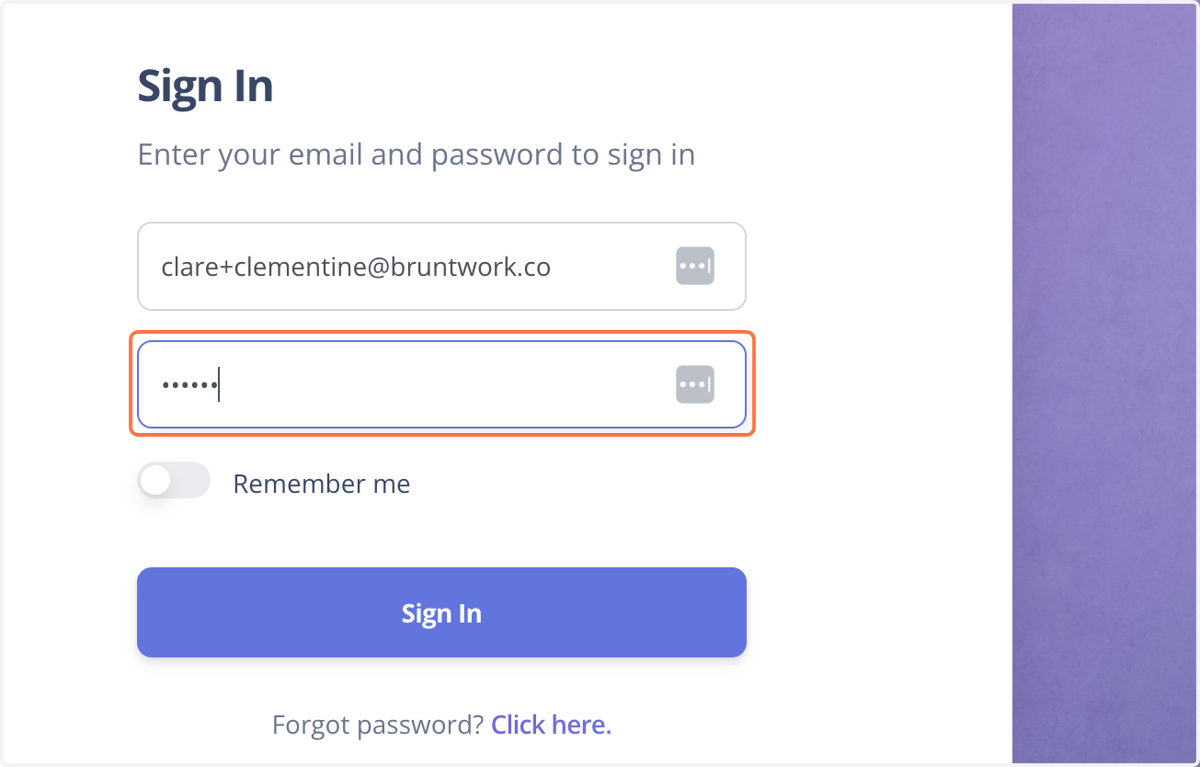 Type password