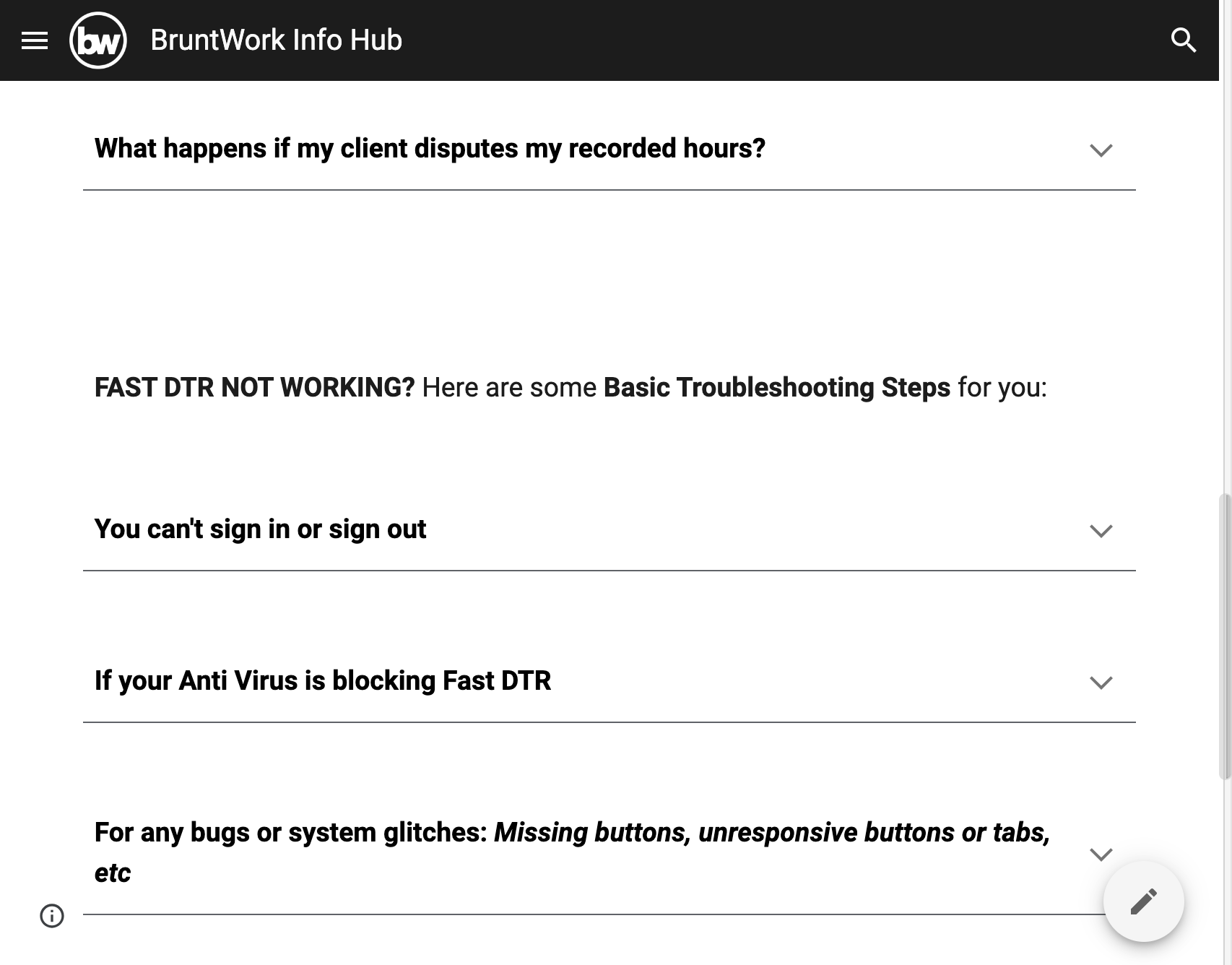 Click on FAST DTR NOT WORKING?