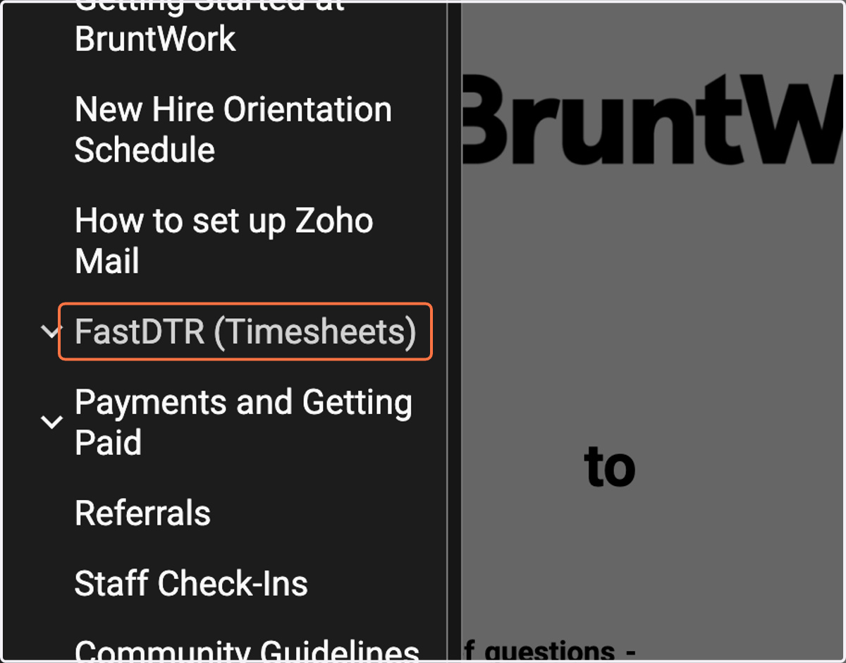 Click on FastDTR (Timesheets)