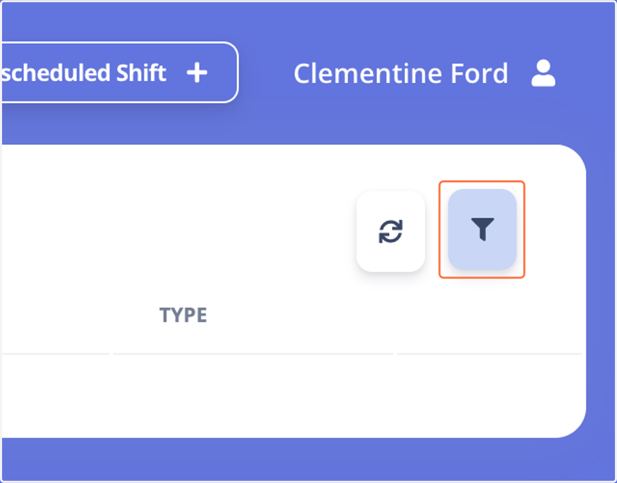 You can either click on the funnel symbol to filter