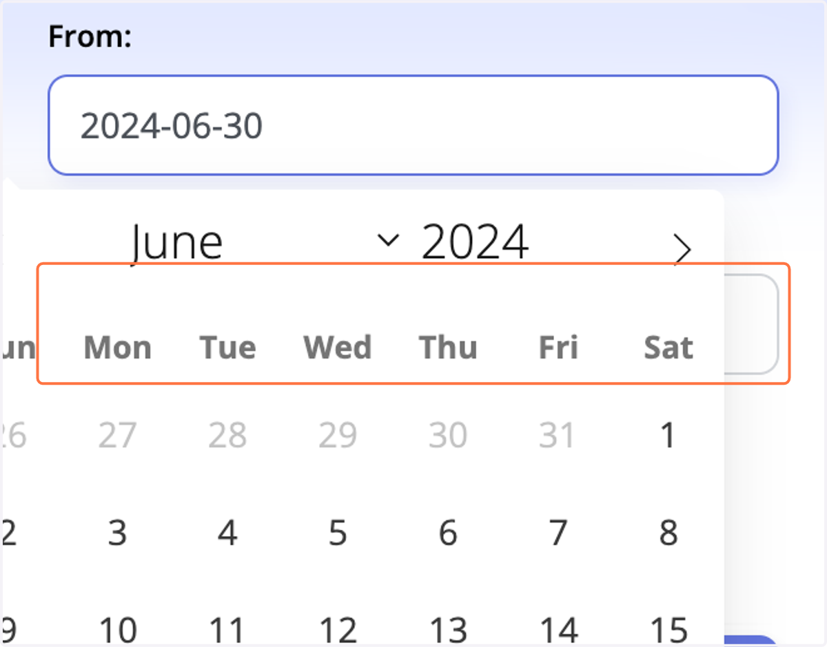 Click on Please select a date