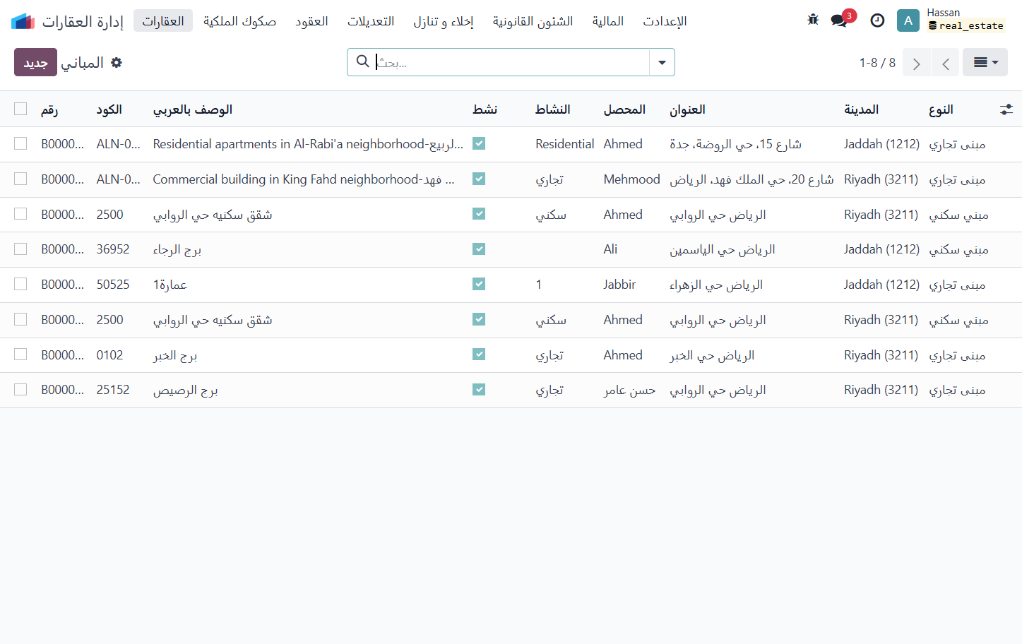 Click on العقارات