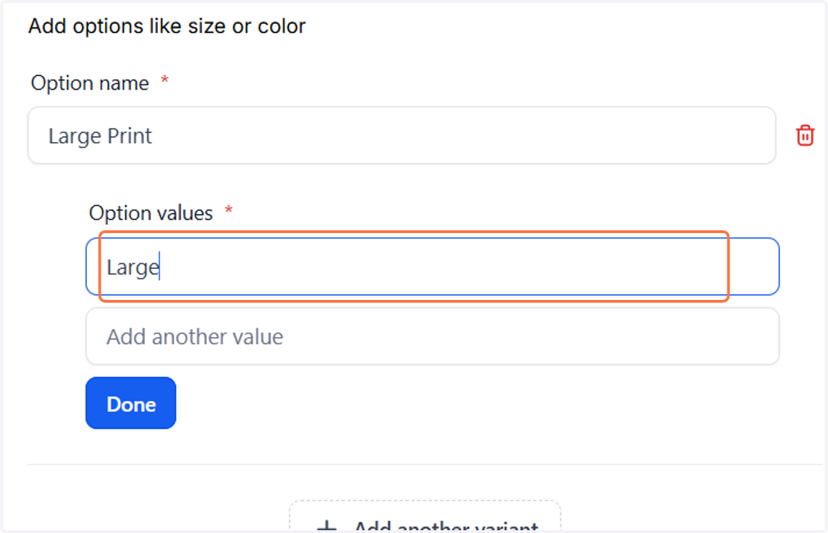 Add a value