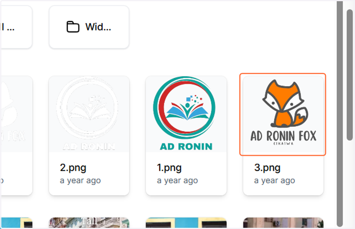 Double-click on an image to add