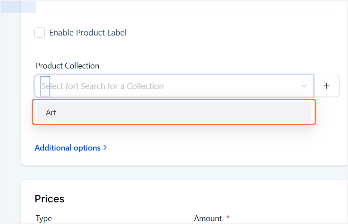 (Optional) - Choose a collection or add a new one using the +