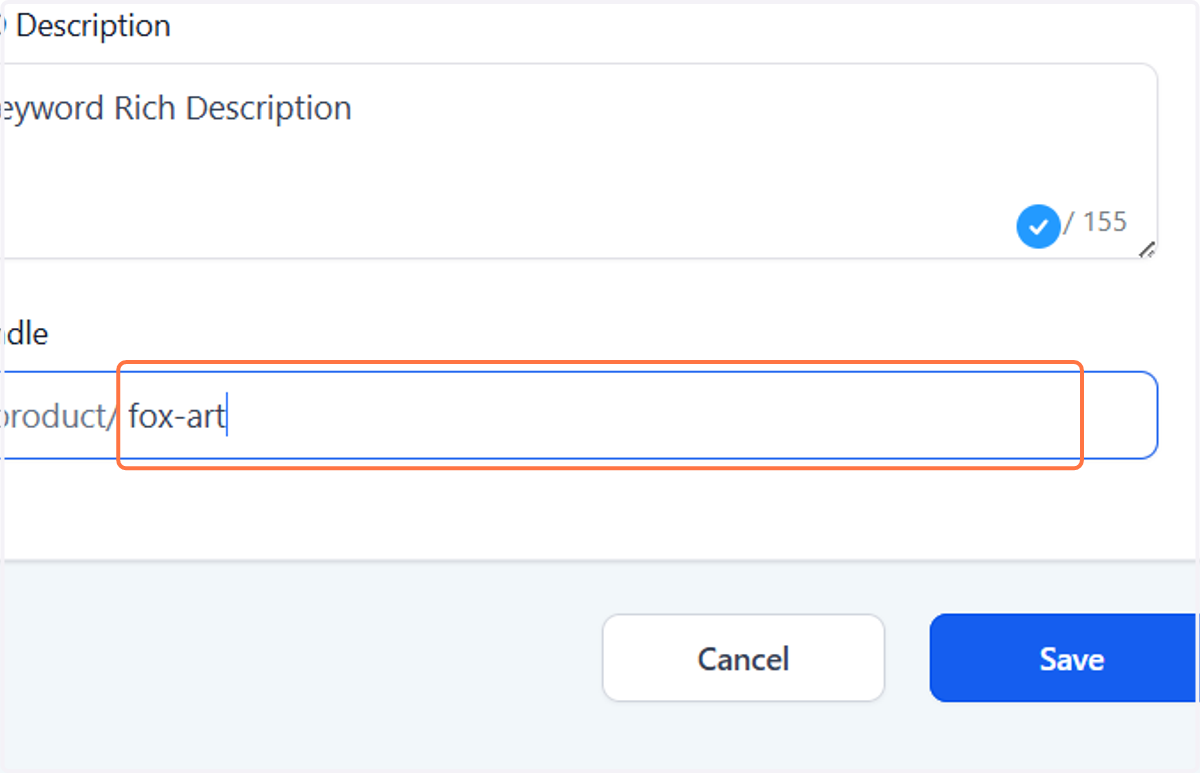 add how the products page will appear at the end of your URL