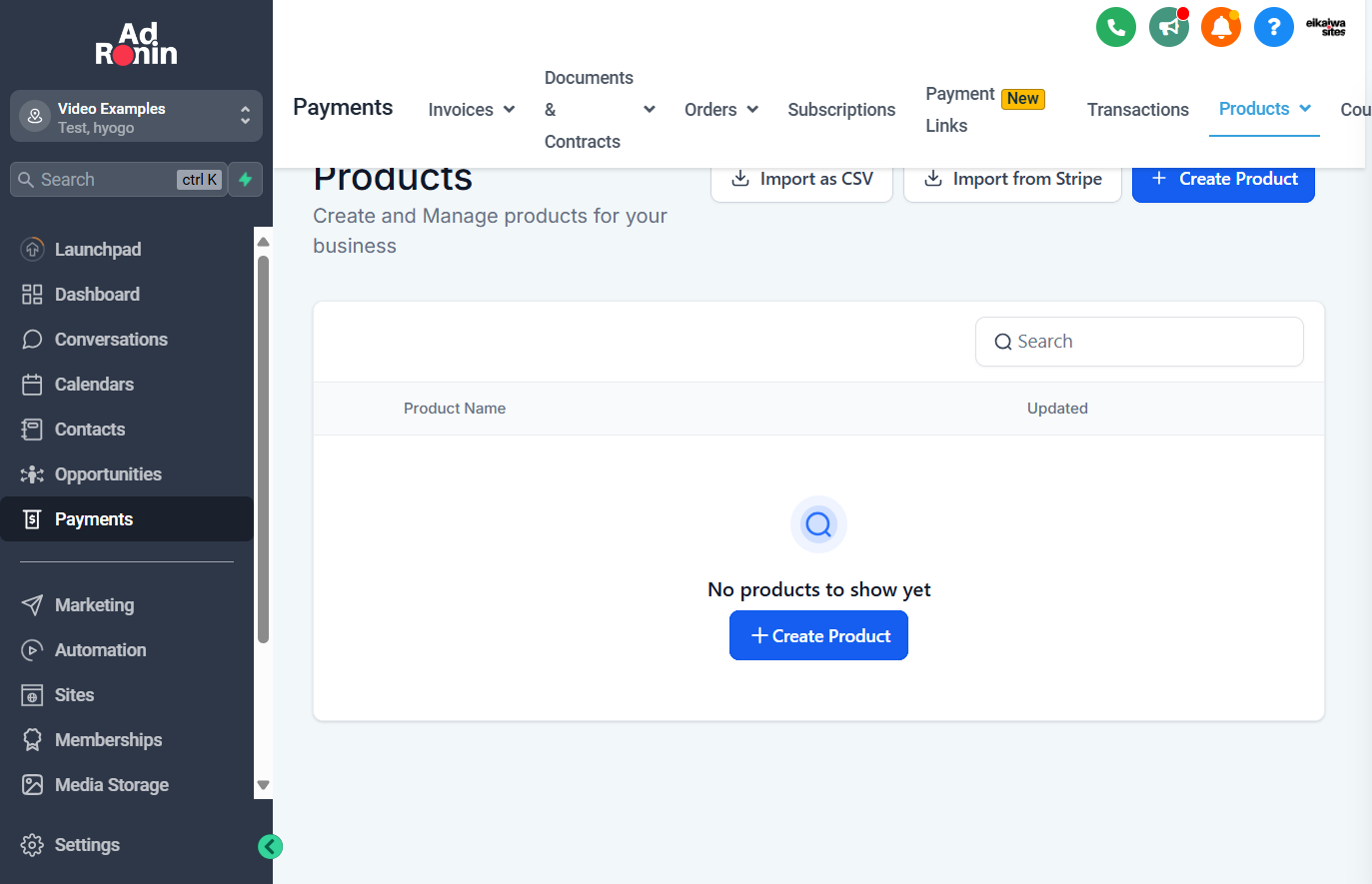 Click on Create Product