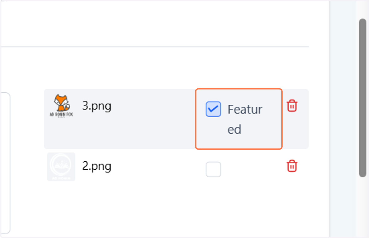 The featured image is the one that is shown first