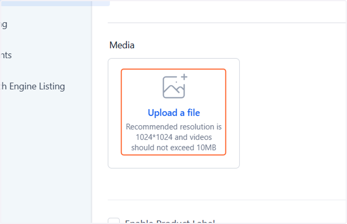 Click on Upload a file…