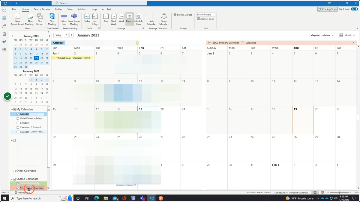 You can see here that the calendar was added