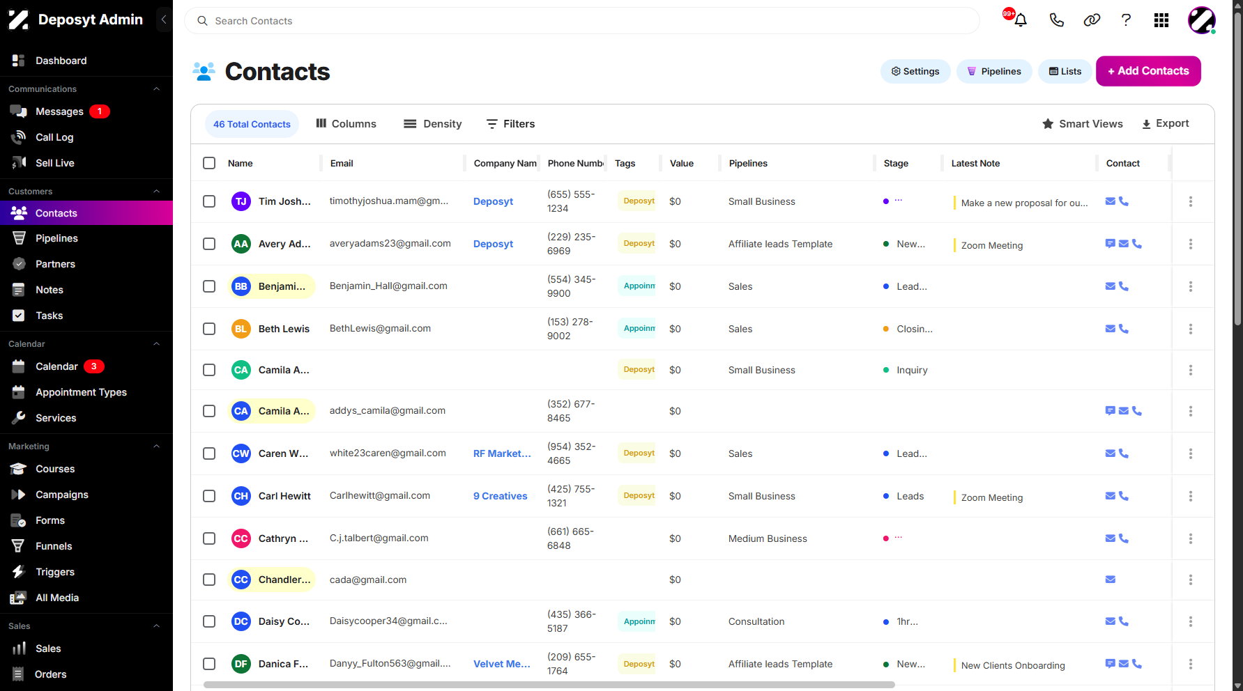 Step 3: Click on + Add Contacts to proceed with the process.