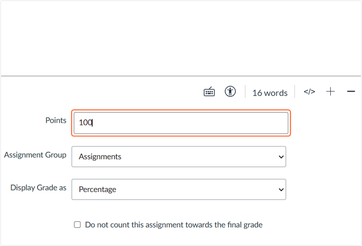 Set points to 100