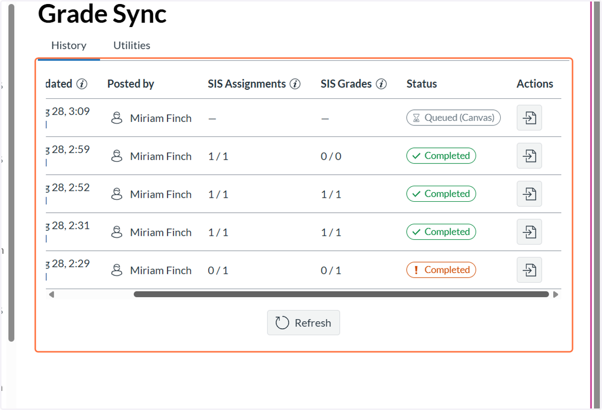 See status for assignments