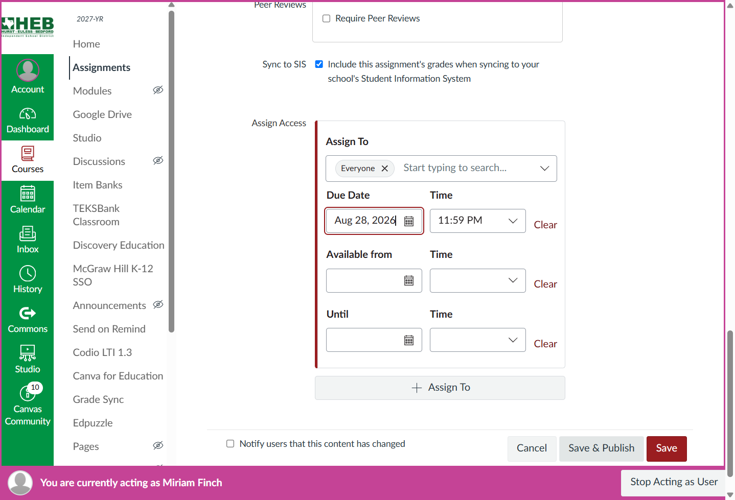 Click on Save & Publish