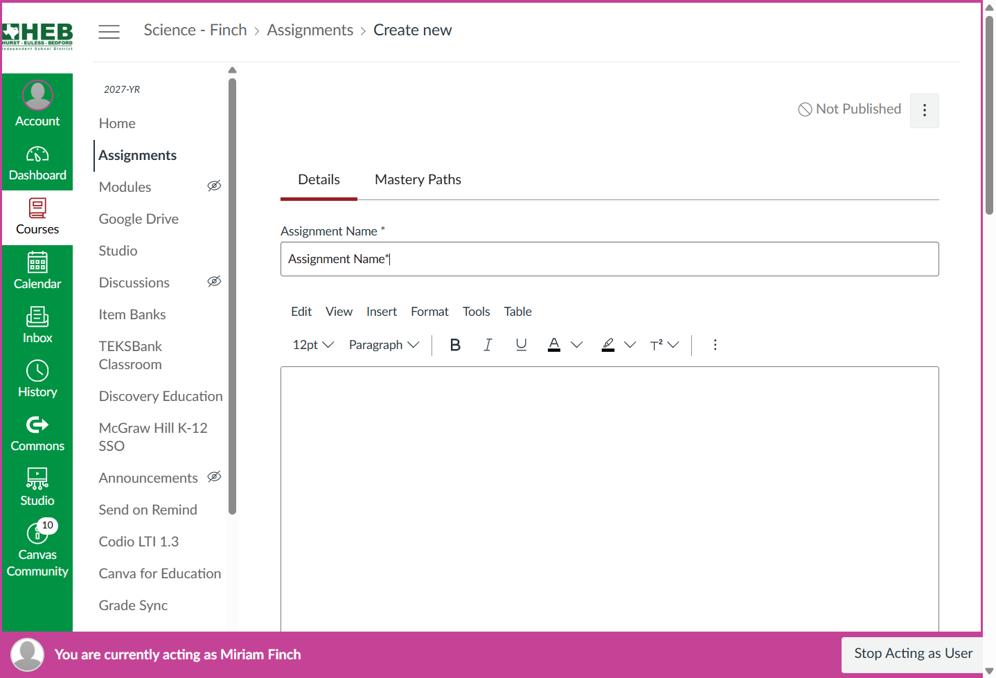 Edit the assignment name