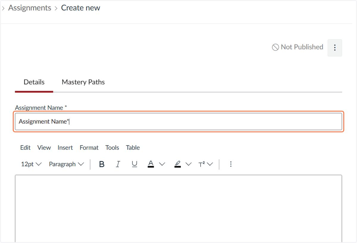 Edit the assignment name
