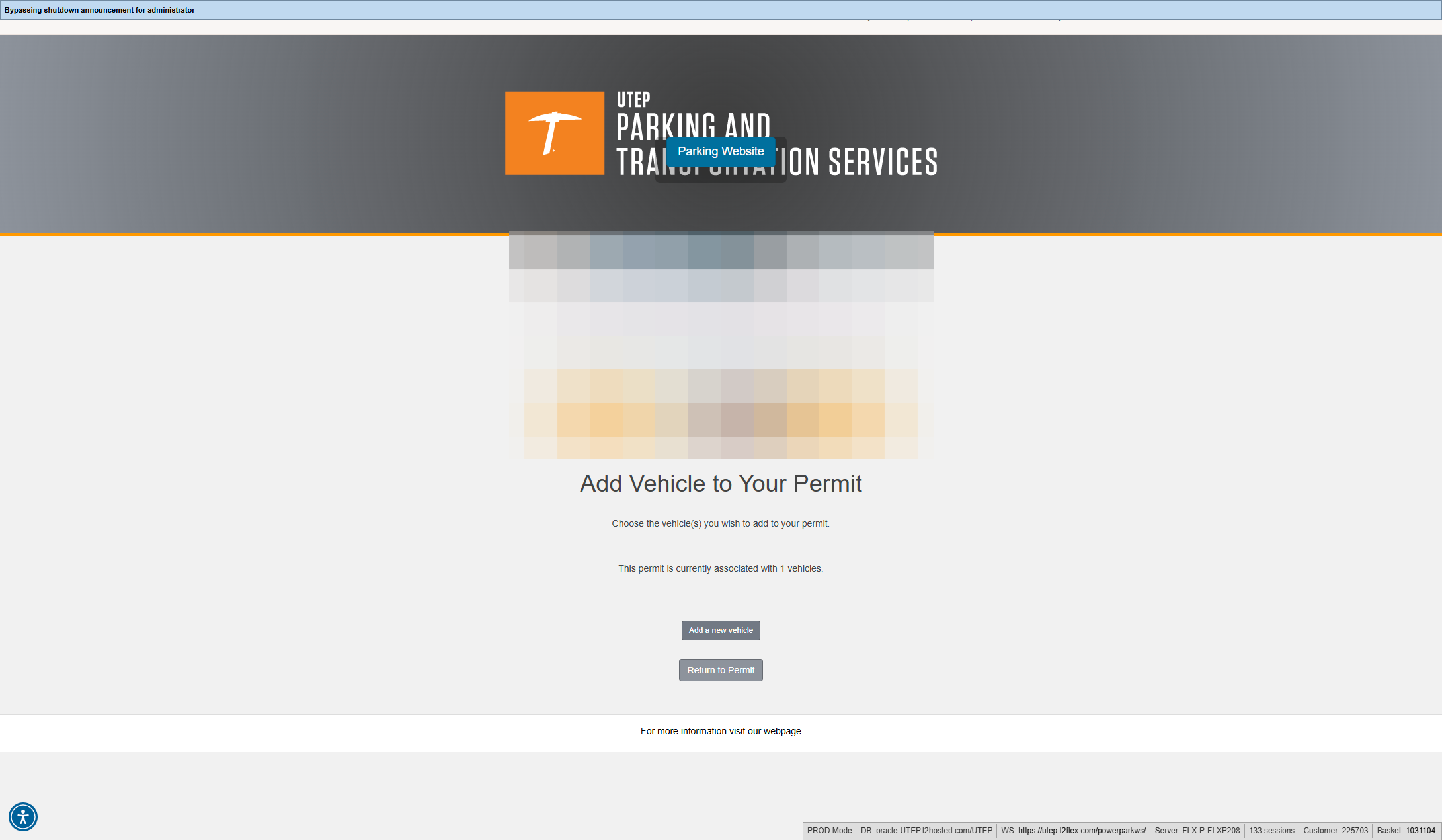 If you need to add a new vehicle to your account, click here.