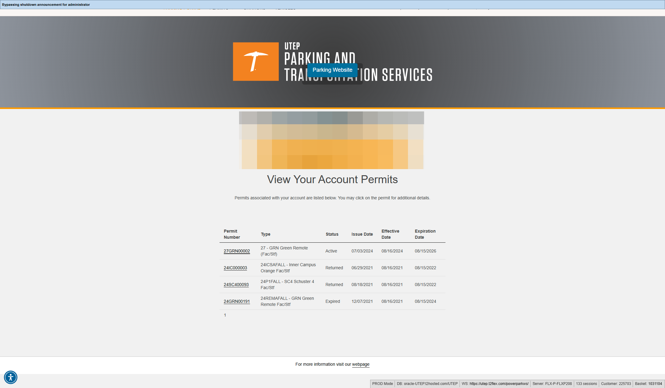 Click on your current permit