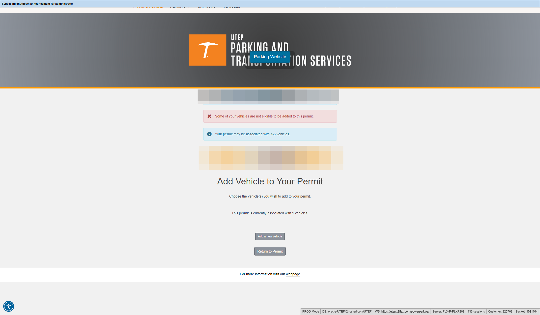 If you have any vehicles on your account that are not already linked to your current permit, they will be listed here.