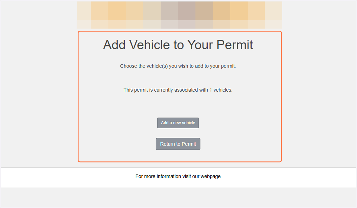 If you have any vehicles on your account that are not already linked to your current permit, they will be listed here.