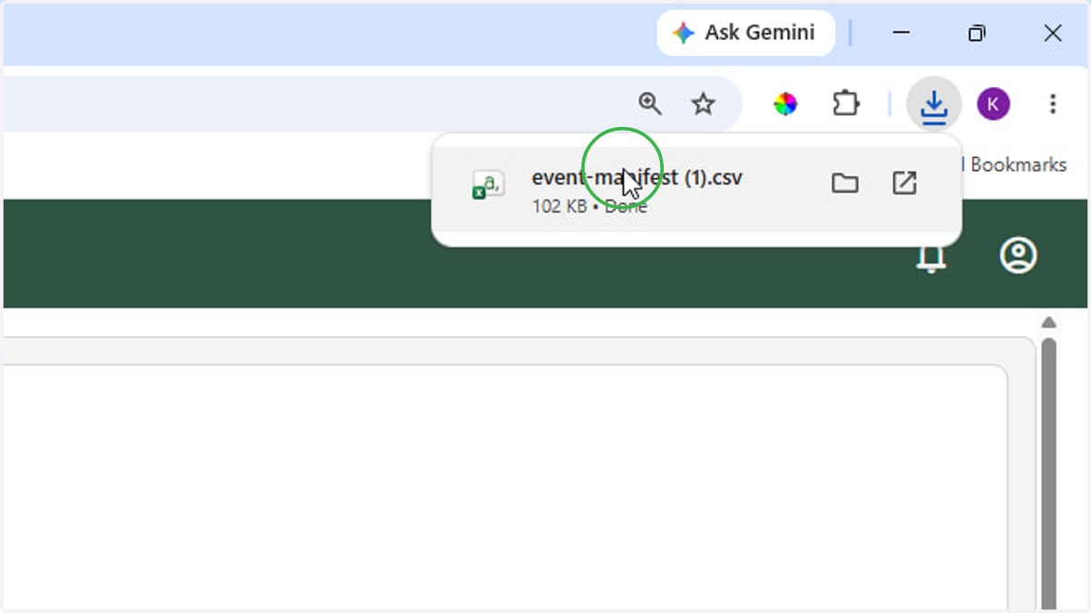 Open exported CSV