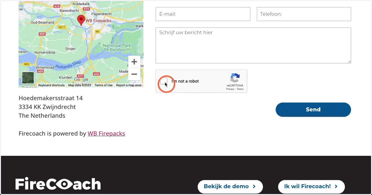 Click on this checkbox to complete the security reCAPTHCA