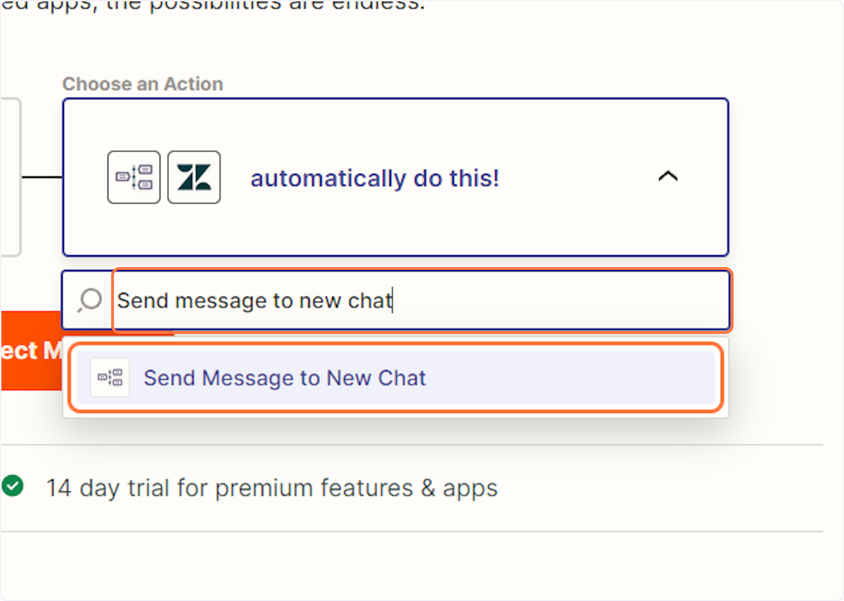 Type "Send message to new chat"