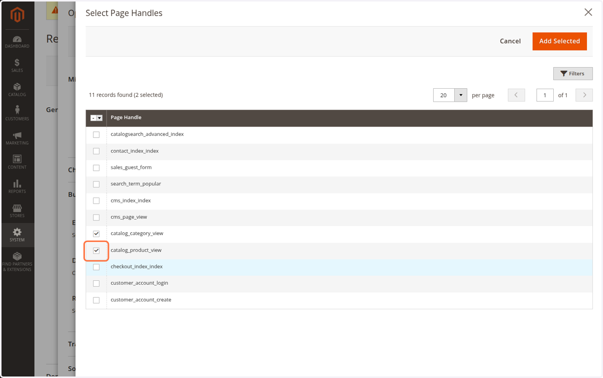 Check "catalog_product_view"