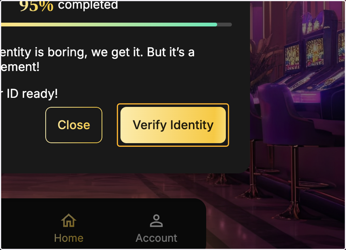 Click on Verify Identity