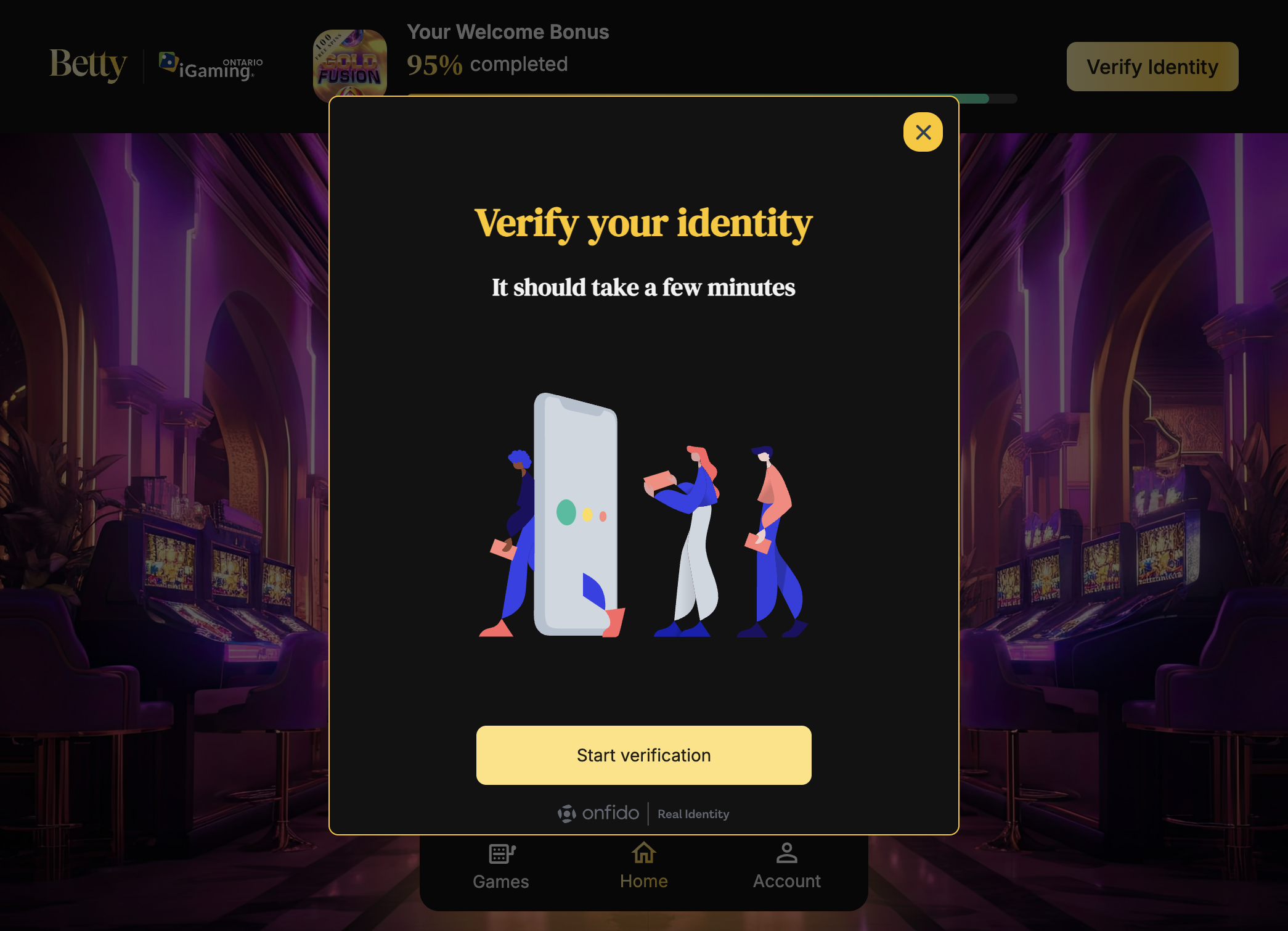 Click on Start verification