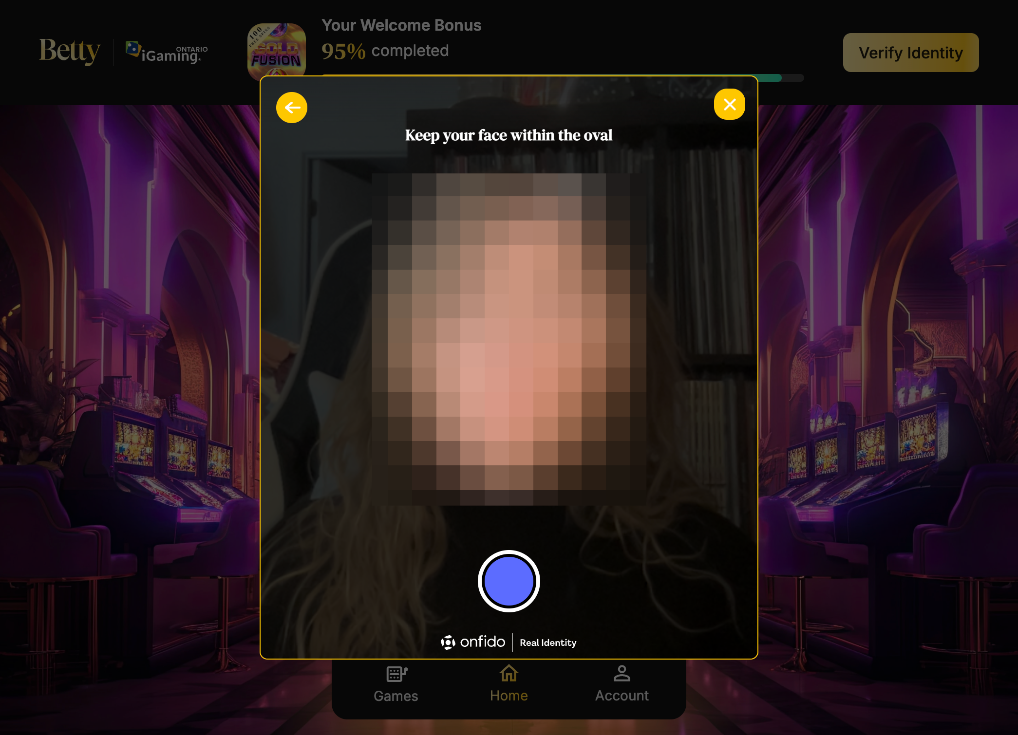 Line up your Face in the Oval, and Click on Take Photo