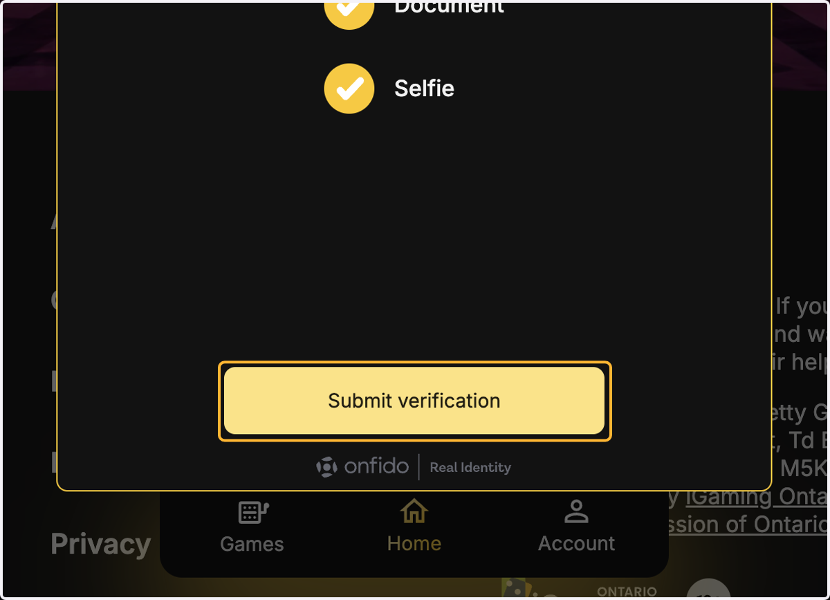 Click on Submit verification