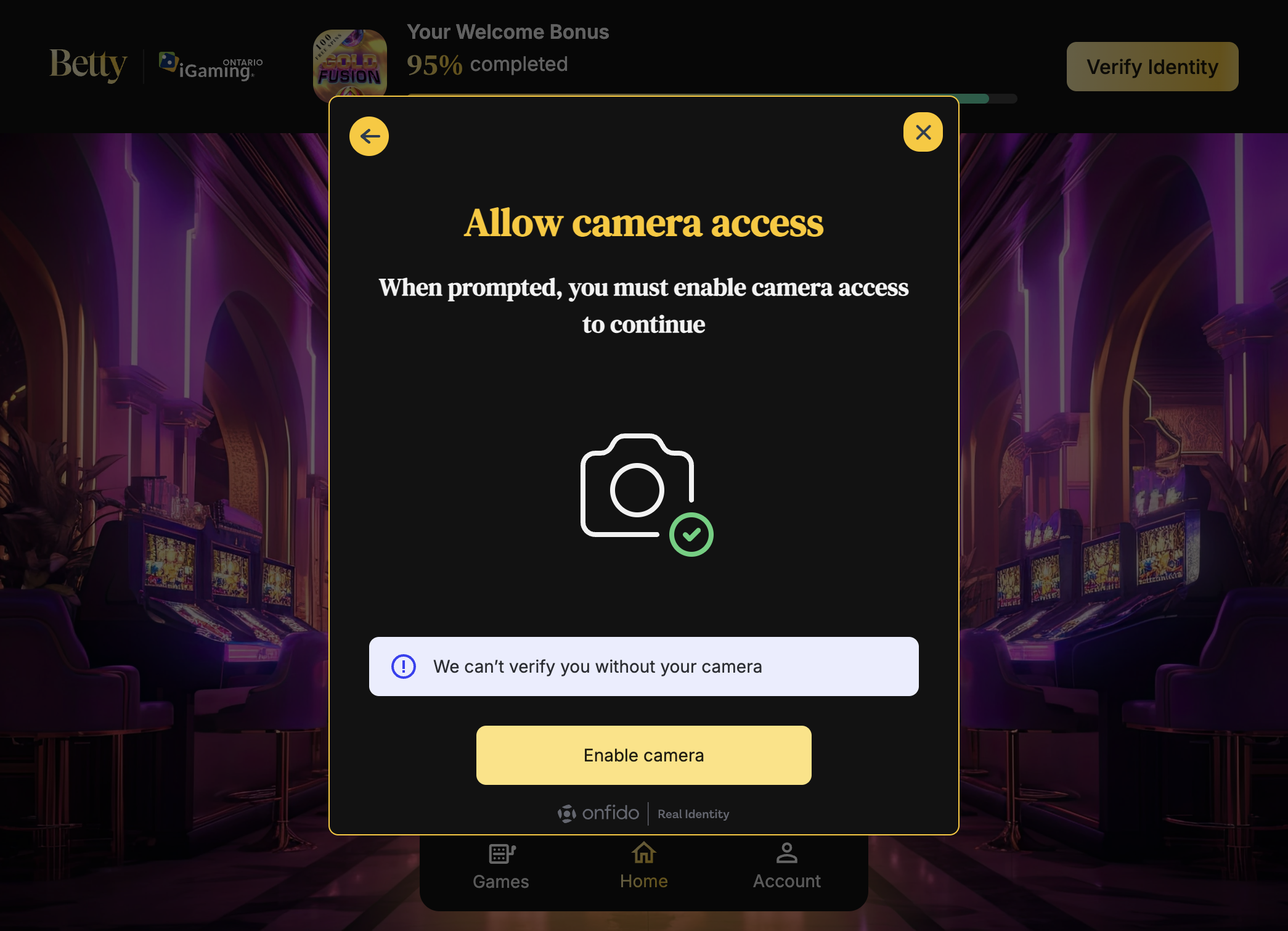 Click on Enable camera