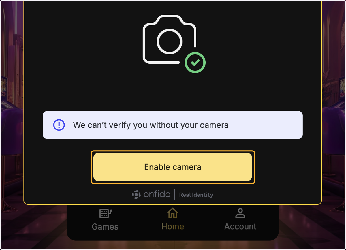 Click on Enable camera