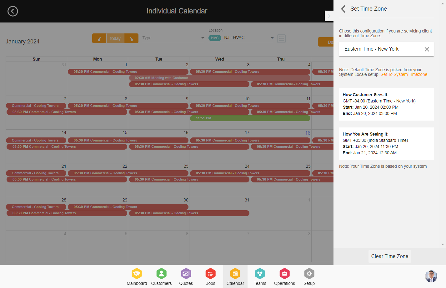 Click on Chose this configuration if you are servicing client in different Time Zone.…