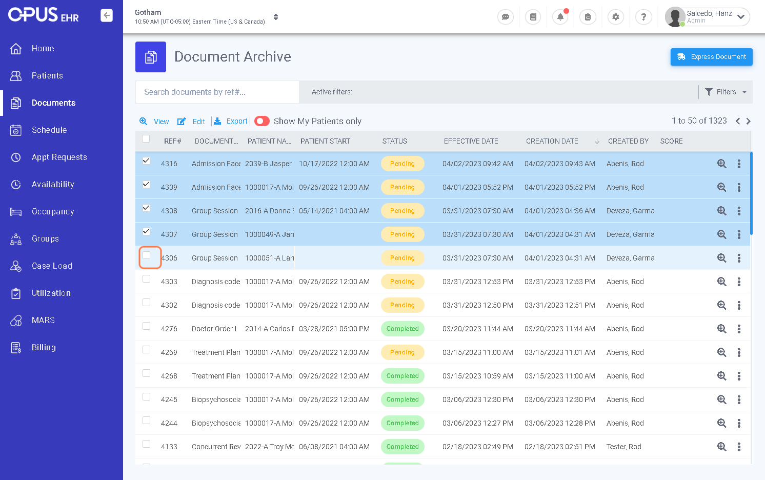 Select the  documents that you want to sign all at once