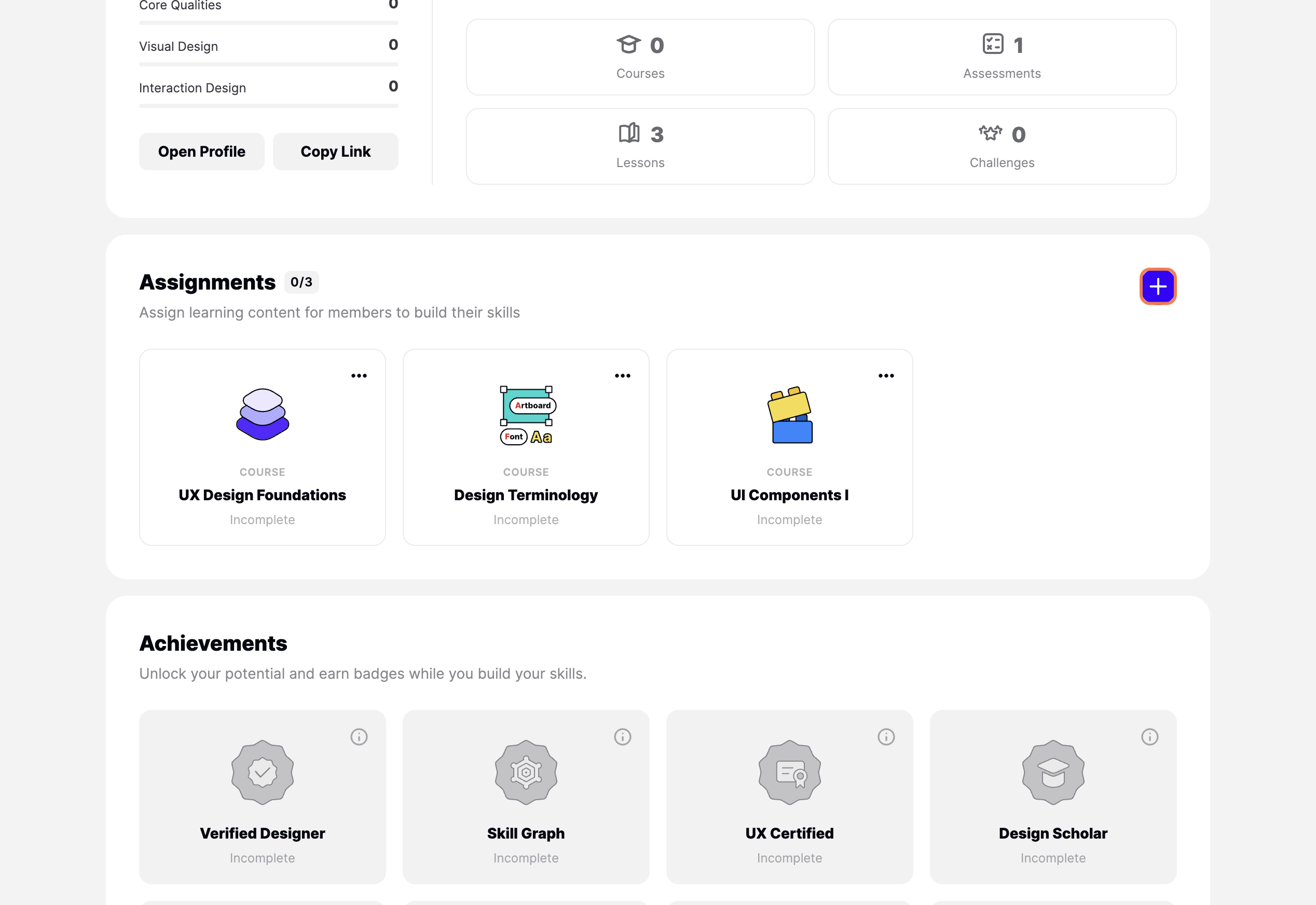 Open Assignments window
