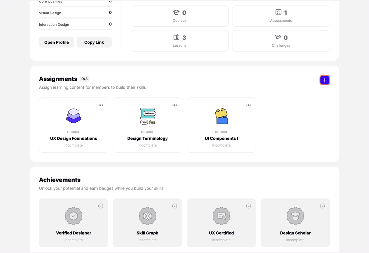 Open Assignments window