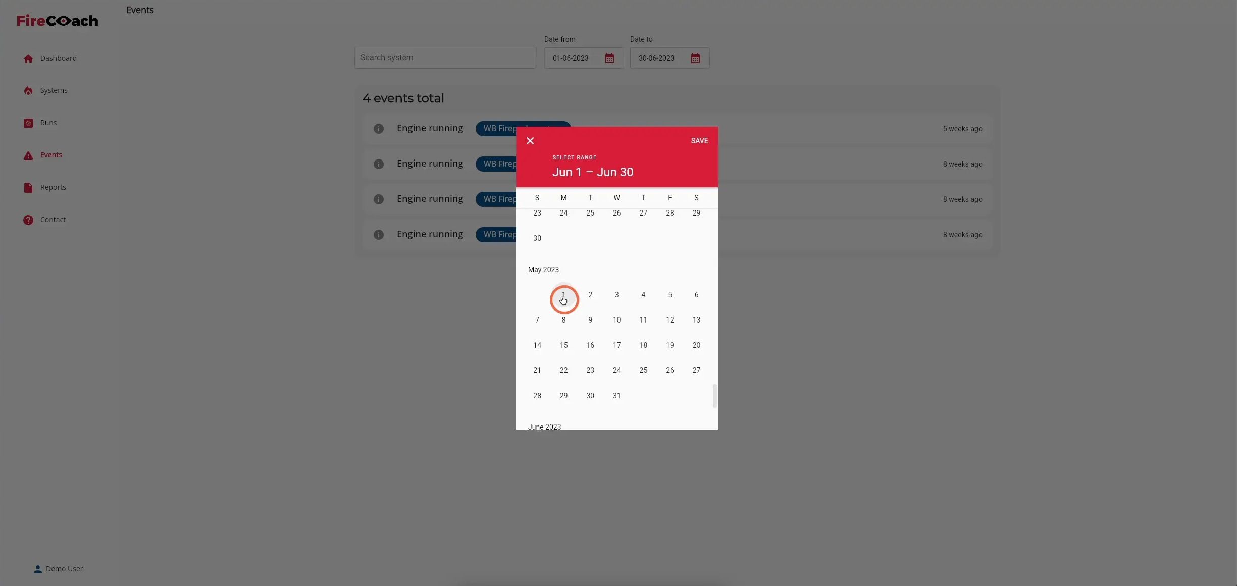 Select the first day of your preferred date range