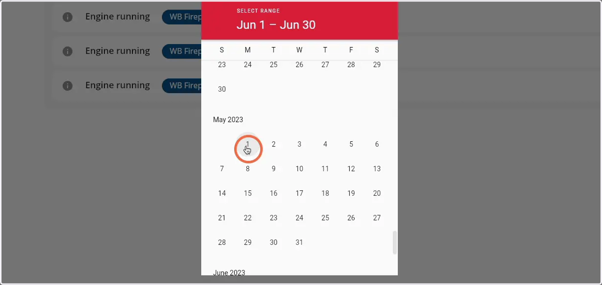 Select the first day of your preferred date range