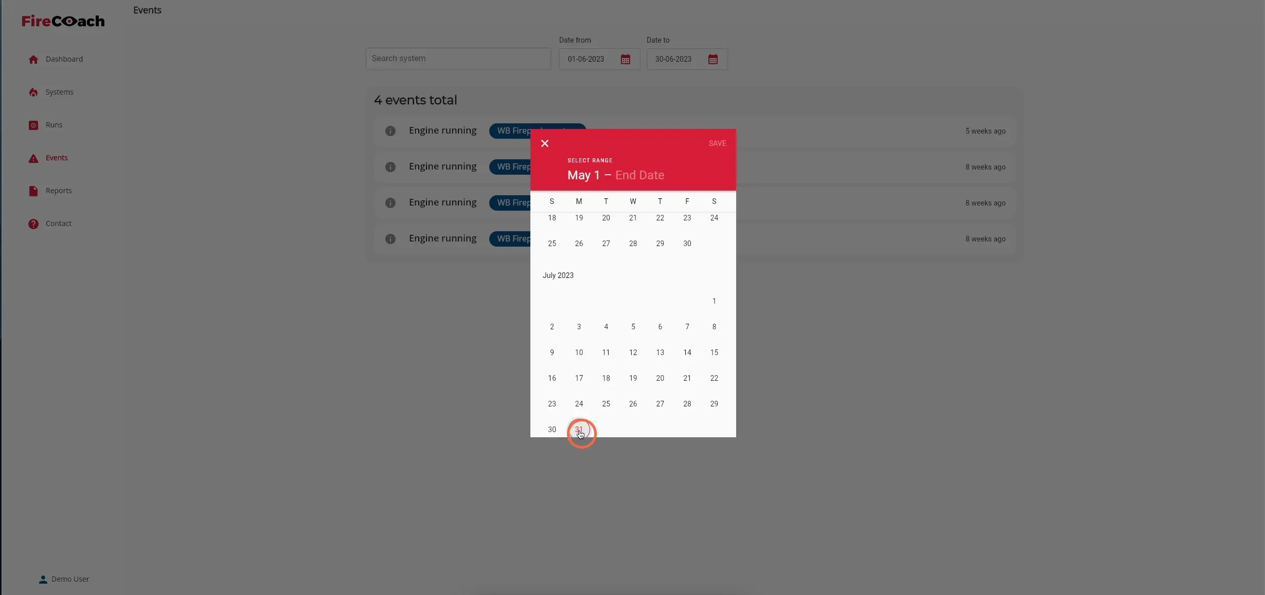 Select the last day of your preferred date range