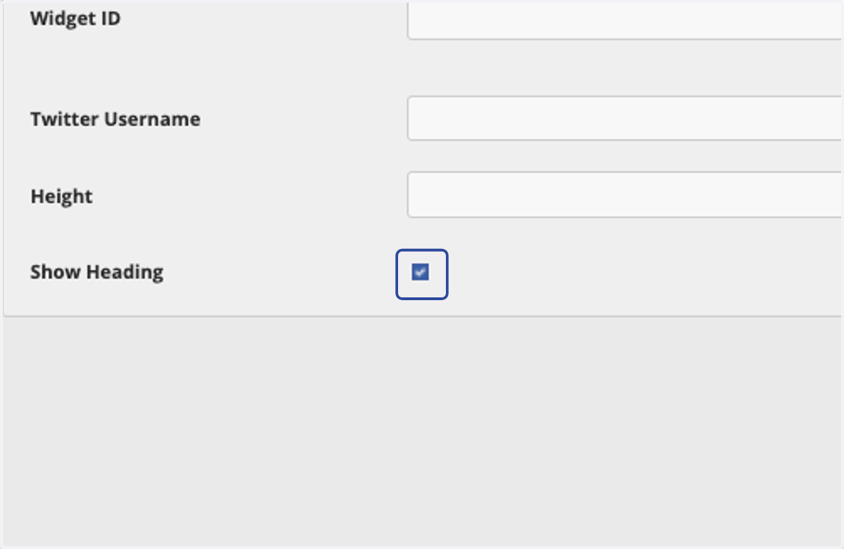 Check/Uncheck if you want to Show Heading