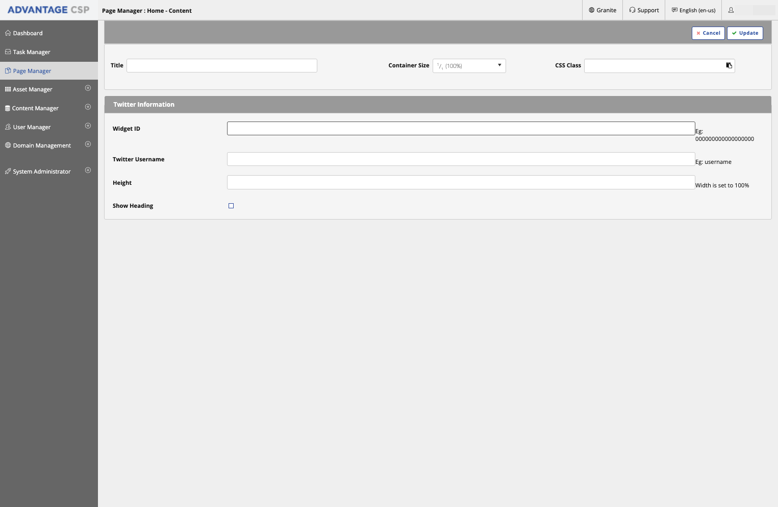 Enter any identifying number for this specific feed. Similar to naming your widget.